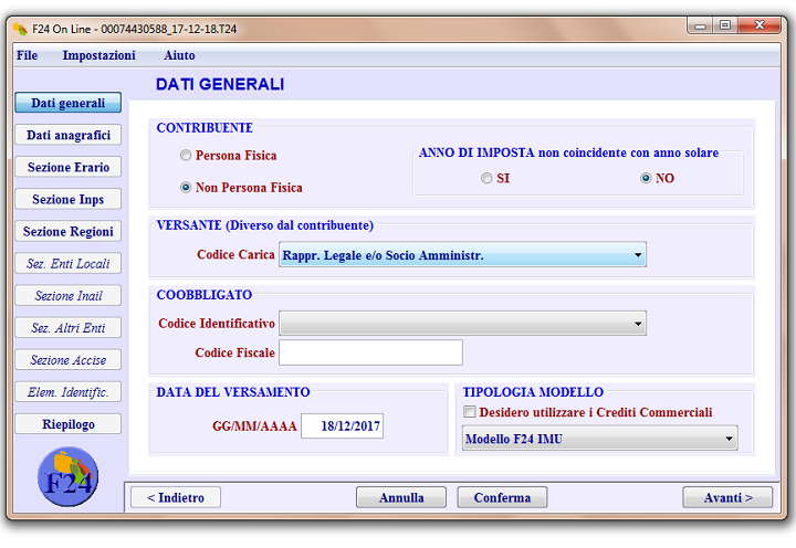 Visualizza il contenuto del file telematico