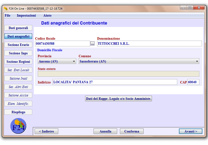 Visualizza il contenuto del file telematico