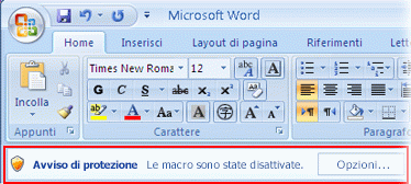 Attiva le macro
